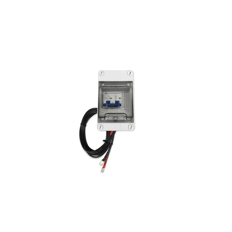 Coffret batterie avec fusible automatique Delong / Leapton 2P 125A DC600V + câbles batteries 2x35 mm