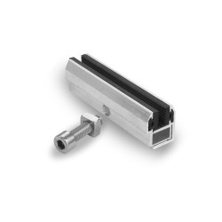 Clame de fin aluminium pour panneau solaire sans cadre, fixation sur rail avec boulon